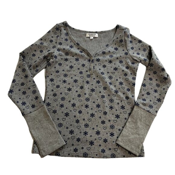 Frankies Bikinis Angel Waffle Thermal Top in Grey - Picture 1 of 2